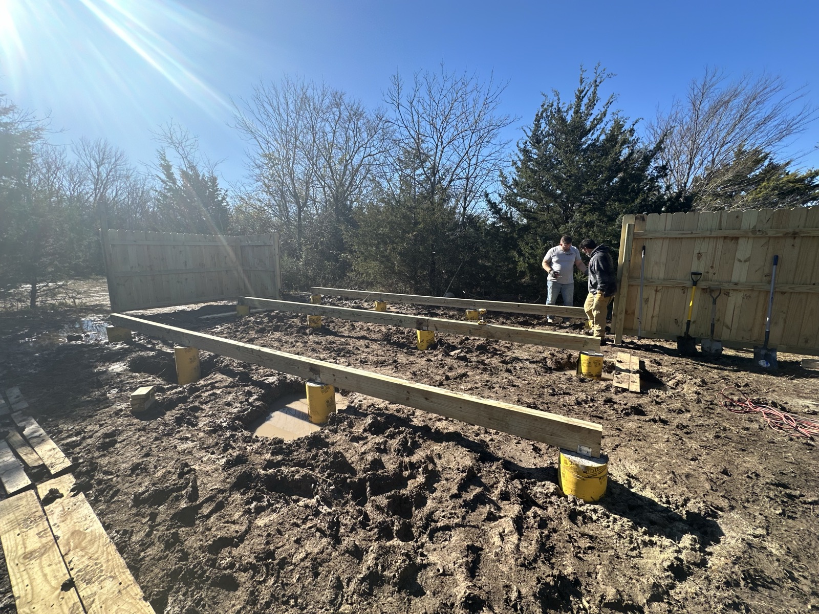 New structure: piers and beams set