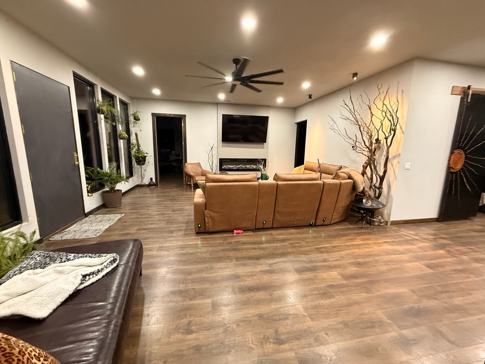 Open living area, finished out